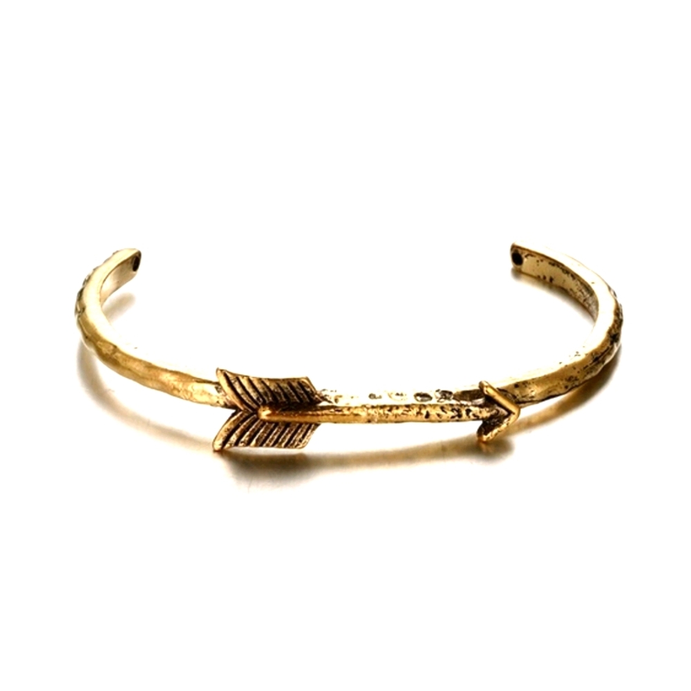 Vintage look gold Arrow cuff bracelet